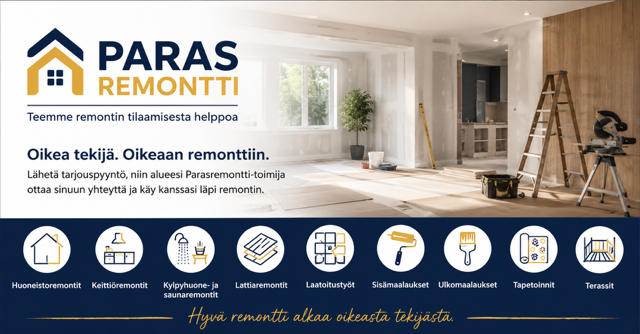 Mikä on Parasremontti – remontin suunnittelu ja paikallinen remonttipalvelu